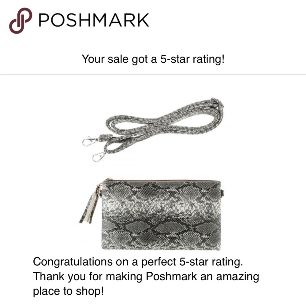BLACK SNAKE SKIN CROSSBODY OR CLUTCH - Picture 4 of 7
